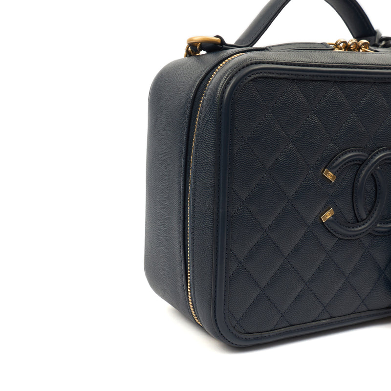 Picture of Chanel Shoulder Bag CC Filigree Vanity Case in Blue, Leather