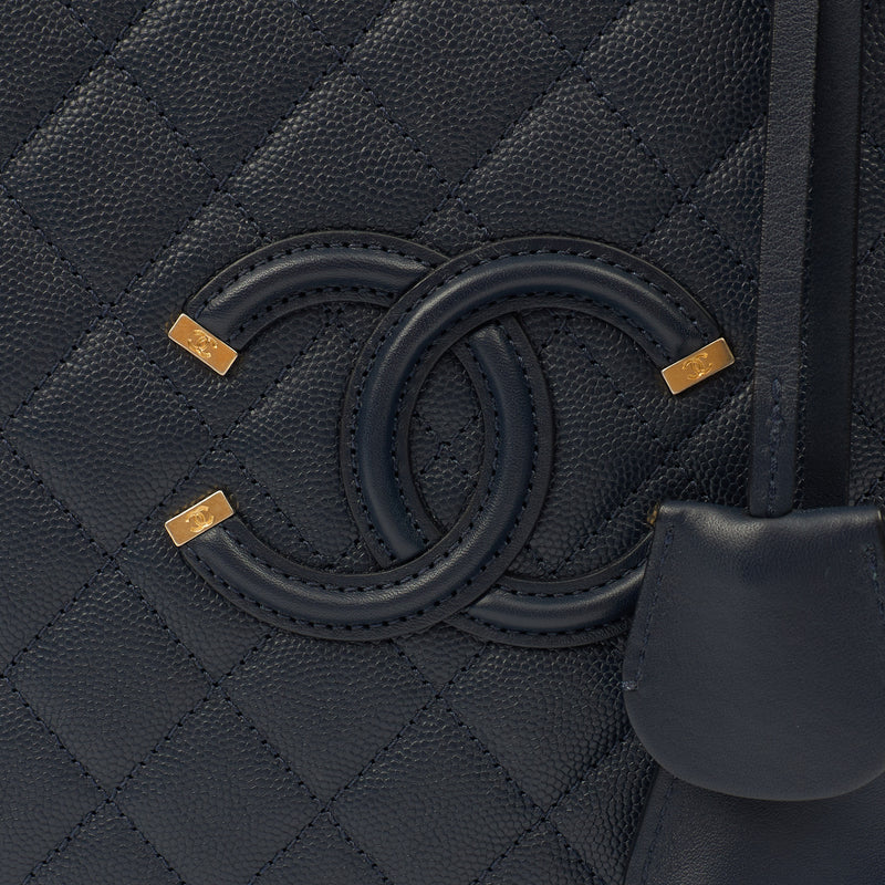 Picture of Chanel Shoulder Bag CC Filigree Vanity Case in Blue, Leather