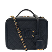 Picture of Chanel Shoulder Bag CC Filigree Vanity Case in Blue, Leather