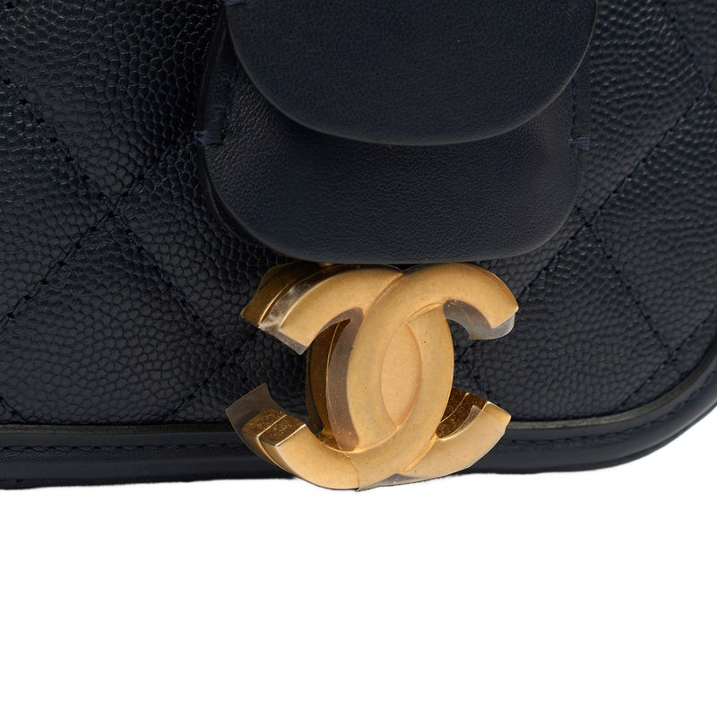 Picture of Chanel Shoulder Bag CC Filigree Vanity Case in Blue, Leather