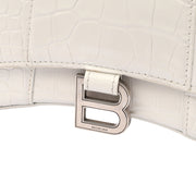 Picture of Balenciaga Mini Bag Hourglass Top Handle Small in White, Exotic Effect Leather