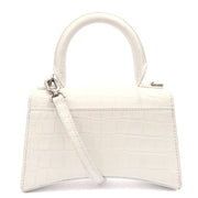 Picture of Balenciaga Mini Bag Hourglass Top Handle Small in White, Exotic Effect Leather