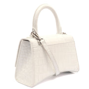 Picture of Balenciaga Mini Bag Hourglass Top Handle Small in White, Exotic Effect Leather