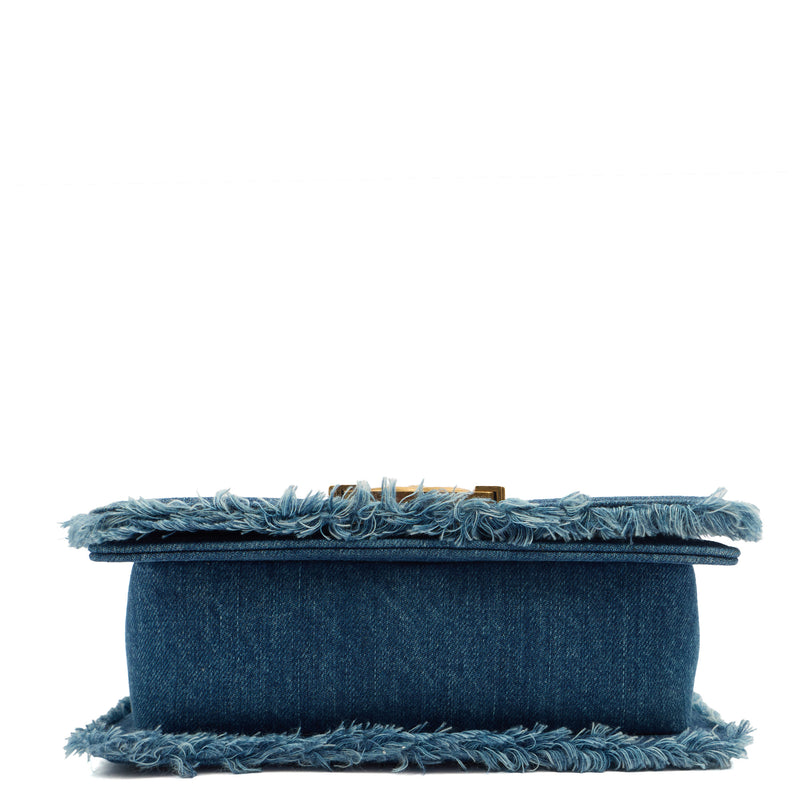 Picture of Chanel Shoulder Bag Boy - Small in Blue, Fabric