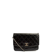 Picture of Chanel Cross Body Wallet on Chain in Black, Patent Leather