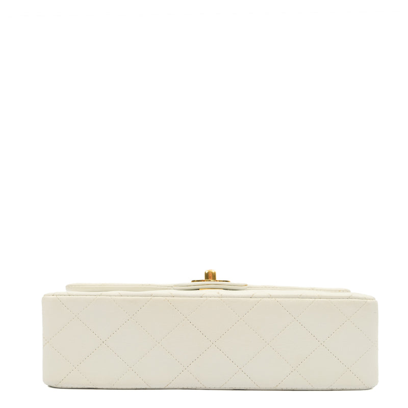 Chanel Shoulder Bag Classic Double Flap - Medium in White, Lambskin Leather
