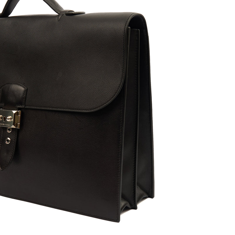Hermes Sac a Depeches Briefcase in Black, Evercolour