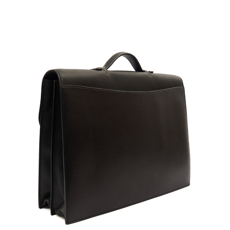 Picture of Hermes Tote Sac a Depeches Briefcase in Black, Evercolour
