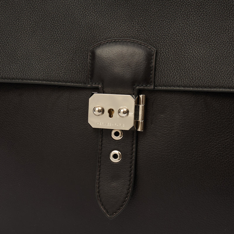 Picture of Hermes Tote Sac a Depeches Briefcase in Black, Evercolour