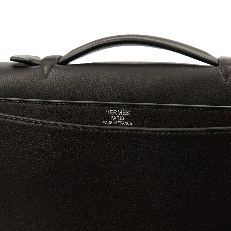 Picture of Hermes Tote Sac a Depeches Briefcase in Black, Evercolour