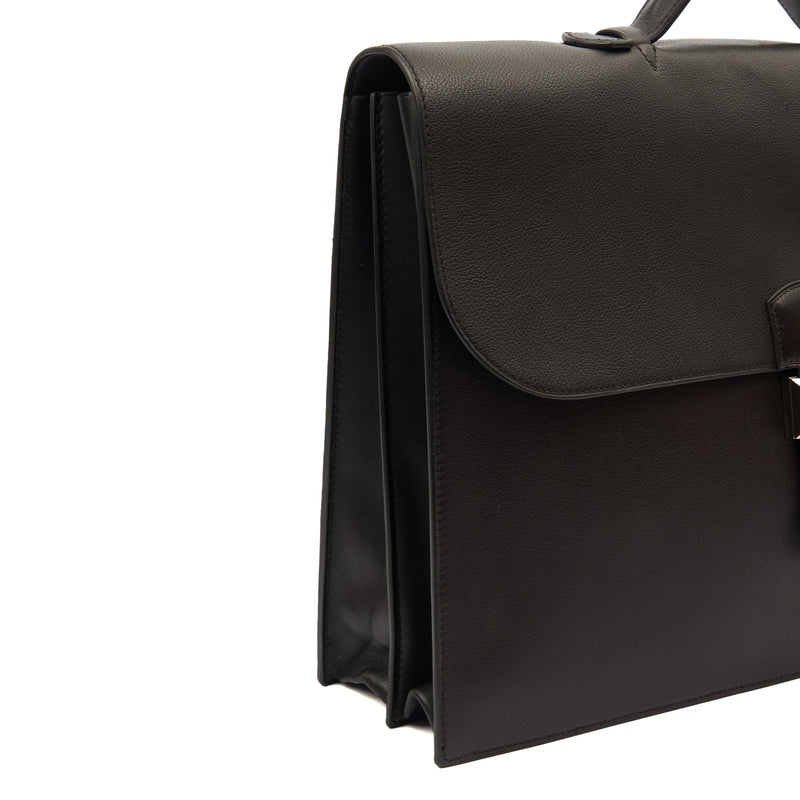 Picture of Hermes Tote Sac a Depeches Briefcase in Black, Evercolour