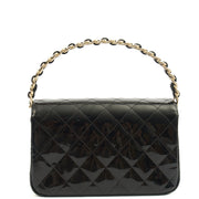 Picture of Chanel Top Handle Flap Bag With Top Handle in Black, Patent Leather