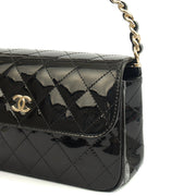 Picture of Chanel Top Handle Flap Bag With Top Handle in Black, Patent Leather