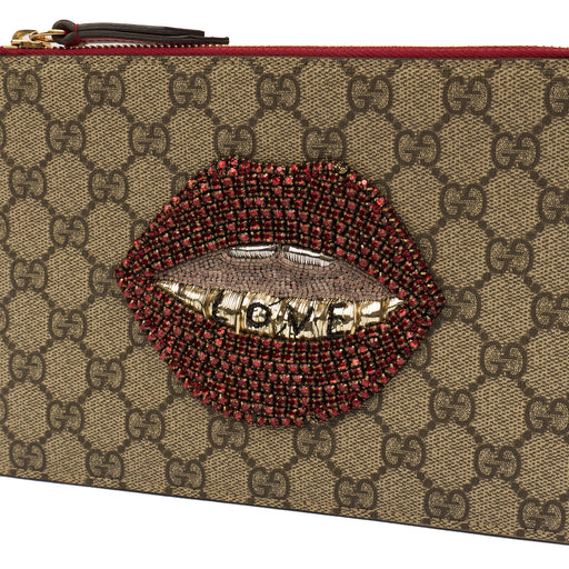 Picture of Gucci Clutch GG Supreme - Pouch in Red, Leather