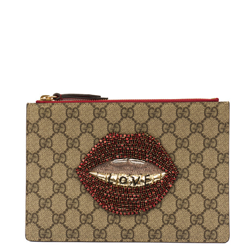 Picture of Gucci Clutch GG Supreme - Pouch in Red, Leather