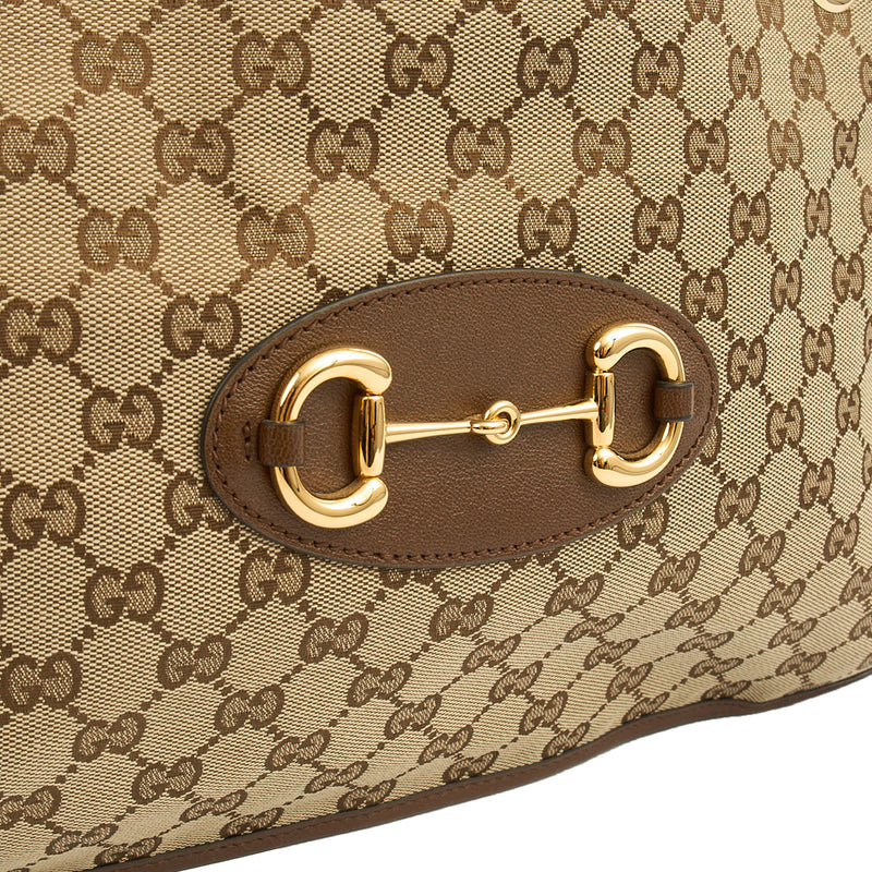 Picture of Gucci Tote Horsebit 1955 Tote in Brown, Fabric
