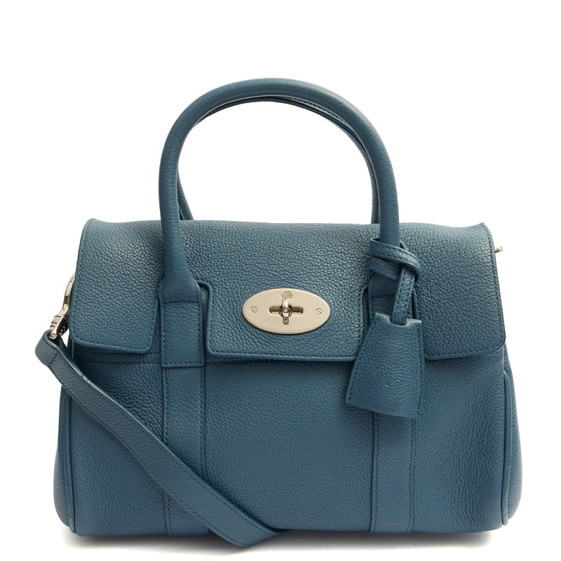 Picture of Mulberry Cross Body Bayswater with Strap- Small in Steel Blue, Leather