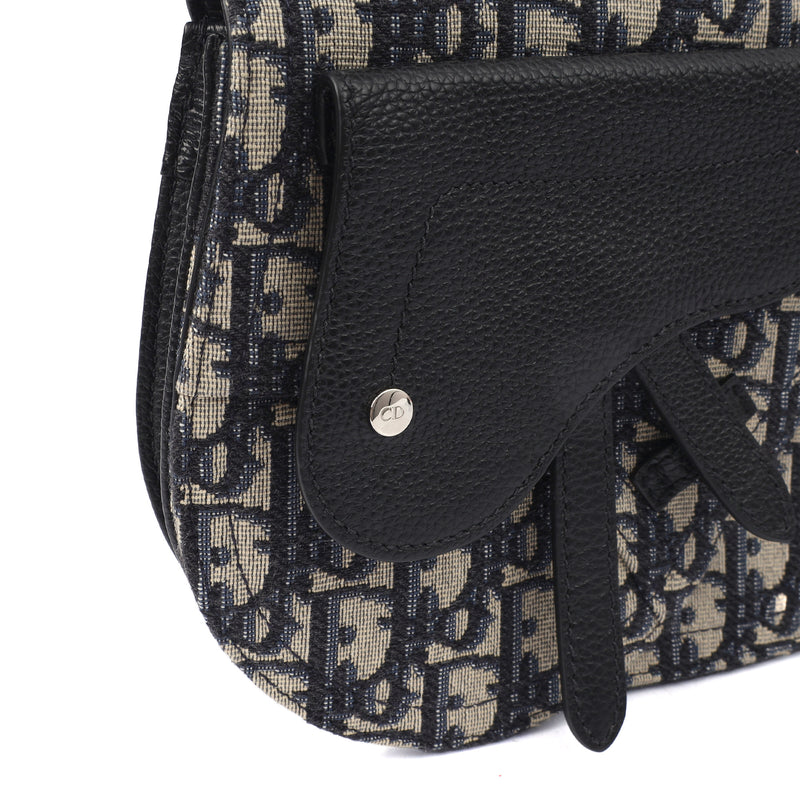Picture of Christian Dior Cross Body Homme - Saddle Bag in Blue, Fabric