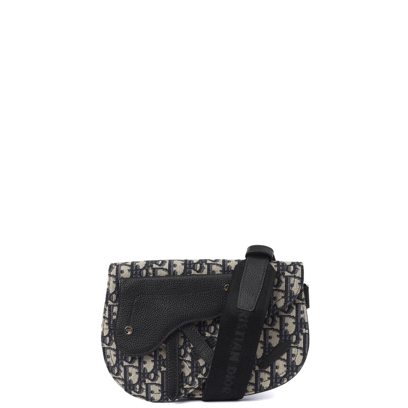 Picture of Christian Dior Cross Body Homme - Saddle Bag in Blue, Fabric