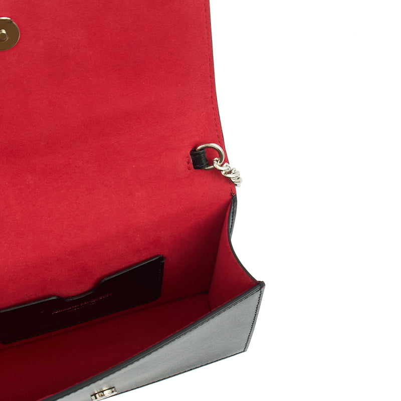 Picture of Alexander McQueen Cross Body Skull Lock Shoulder Bag - Small in Black, Leather