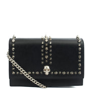 Picture of Alexander McQueen Cross Body Skull Lock Shoulder Bag - Small in Black, Leather