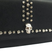 Picture of Alexander McQueen Cross Body Skull Lock Shoulder Bag - Small in Black, Leather