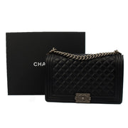 Picture of Chanel Shoulder Bag Boy - Large in Black, Lambskin Leather