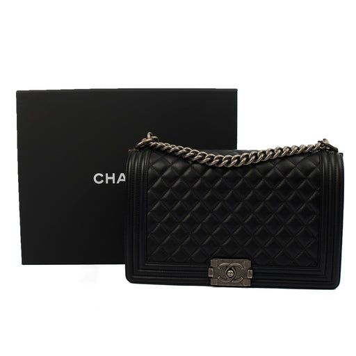 Picture of Chanel Shoulder Bag Boy - Large in Black, Lambskin Leather