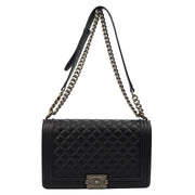 Picture of Chanel Shoulder Bag Boy - Large in Black, Lambskin Leather
