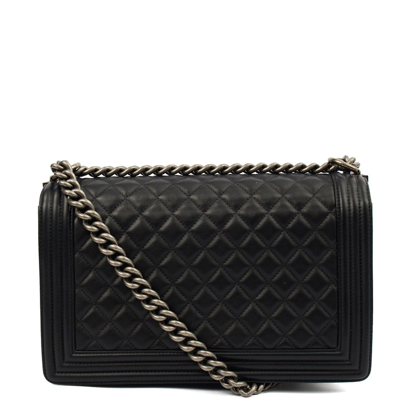 Picture of Chanel Shoulder Bag Boy - Large in Black, Lambskin Leather