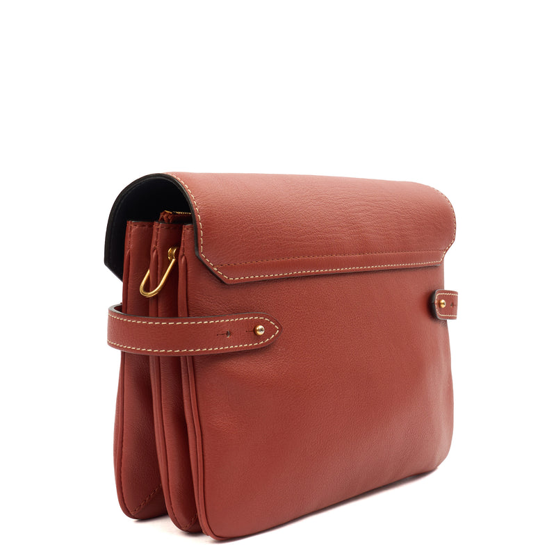 Picture of Mulberry Cross Body Belted Bayswater Satchel  in Red, Leather