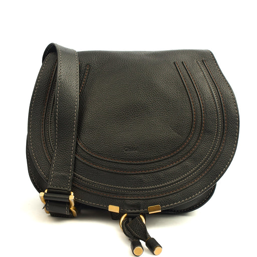 Picture of Chloe Cross Body Marcie Satchel in Black, Calfskin Leather