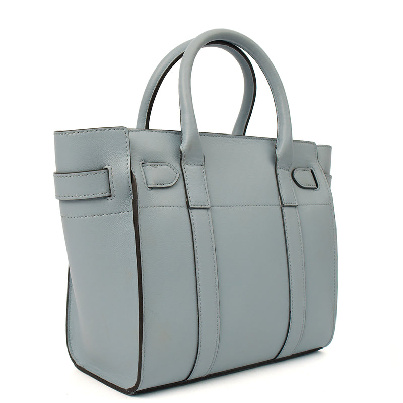 Picture of Mulberry Tote Zipped Bayswater - Mini in Poplin Blue, Leather