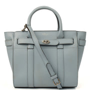 Picture of Mulberry Tote Zipped Bayswater - Mini in Poplin Blue, Leather