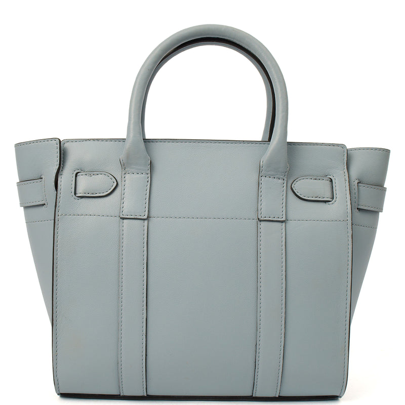 Picture of Mulberry Tote Zipped Bayswater - Mini in Poplin Blue, Leather