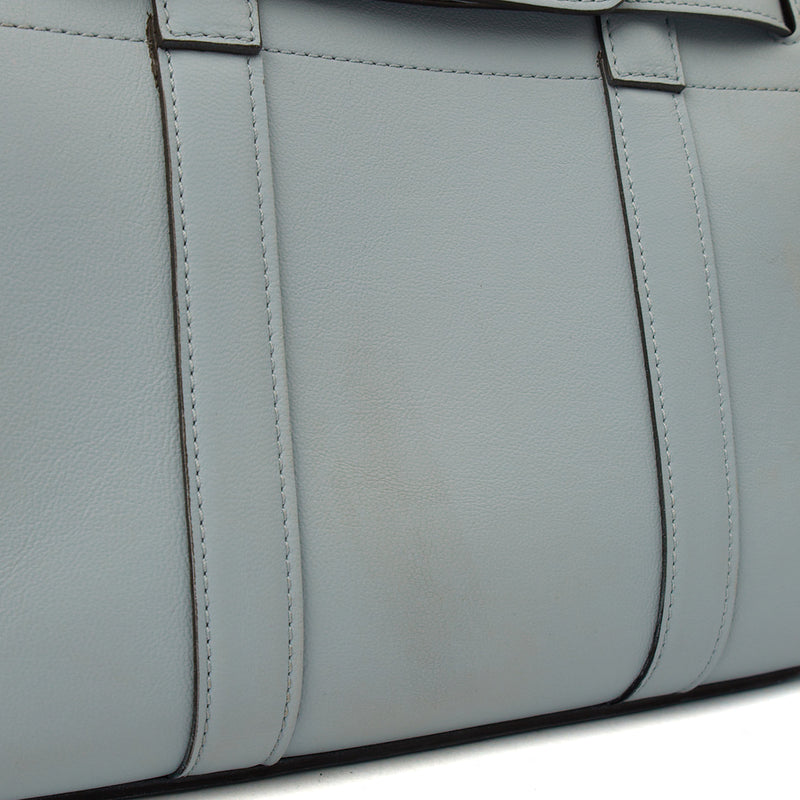 Picture of Mulberry Tote Zipped Bayswater - Mini in Poplin Blue, Leather