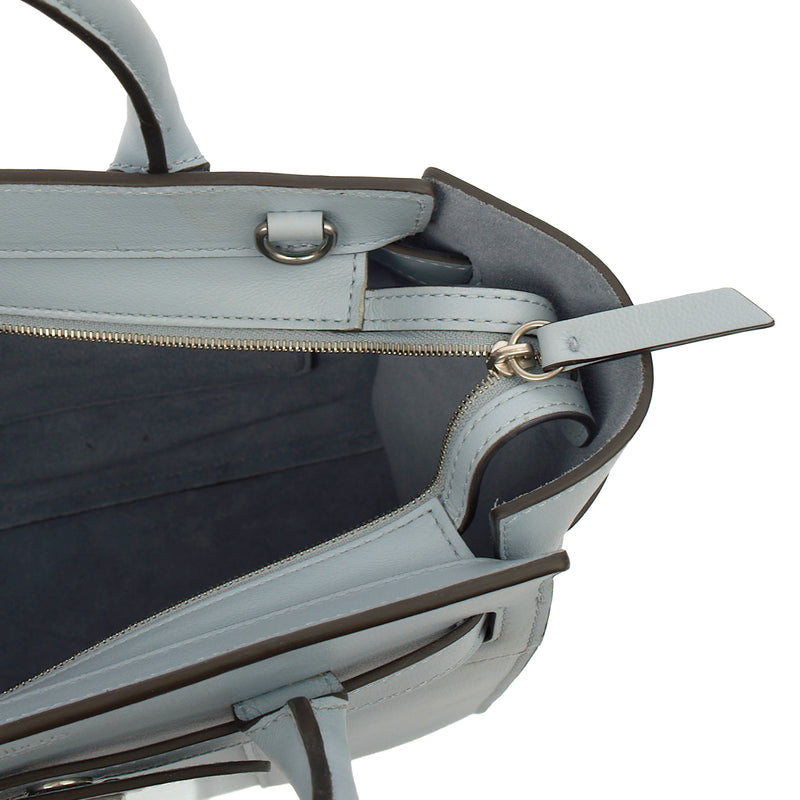 Picture of Mulberry Tote Zipped Bayswater - Mini in Poplin Blue, Leather