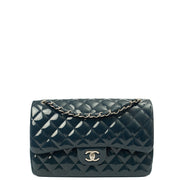 Picture of Chanel Shoulder Bag Classic Double Flap - Large in Blue, Patent Leather