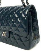Picture of Chanel Shoulder Bag Classic Double Flap - Large in Blue, Patent Leather