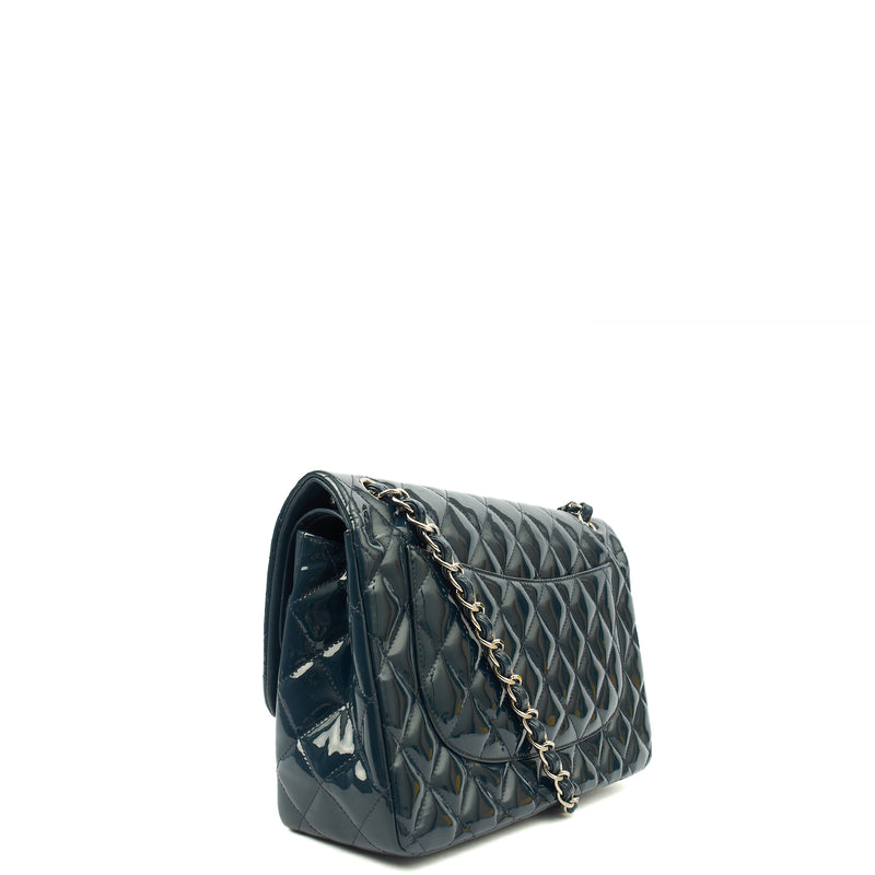Picture of Chanel Shoulder Bag Classic Double Flap - Large in Blue, Patent Leather