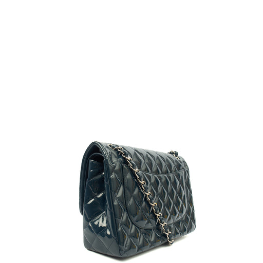 Picture of Chanel Shoulder Bag Classic Double Flap - Large in Blue, Patent Leather