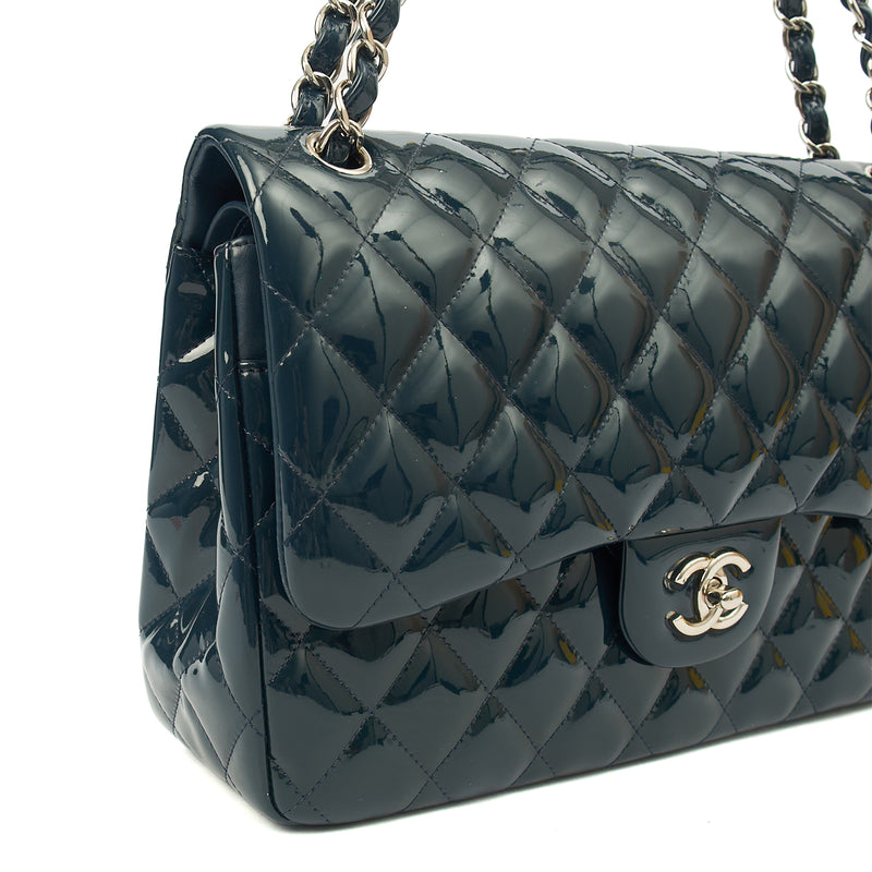 Picture of Chanel Shoulder Bag Classic Double Flap - Large in Blue, Patent Leather