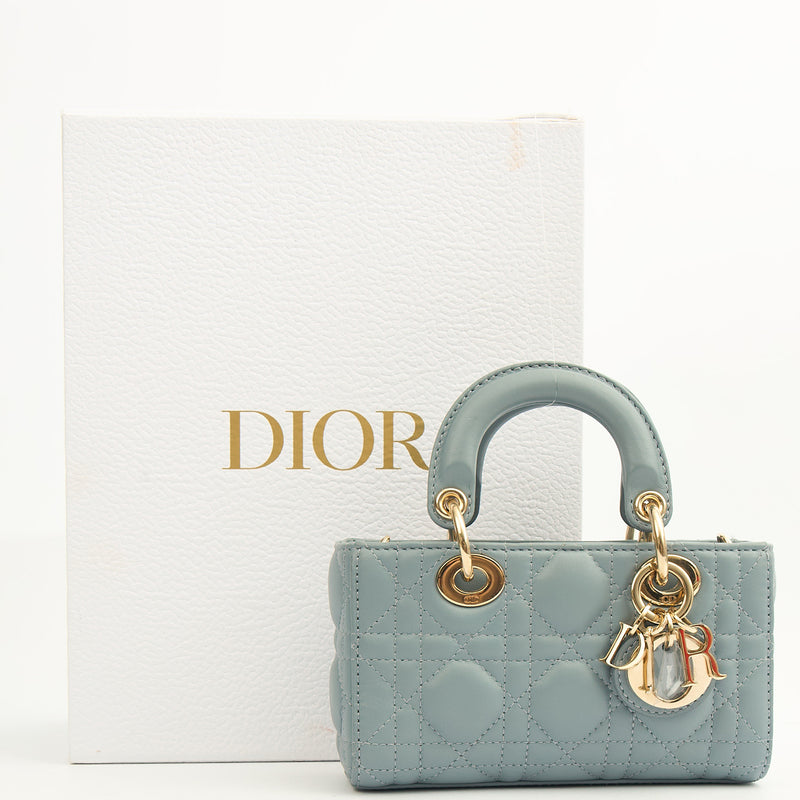 Picture of Christian Dior Cross Body Lady D - Joy in Blue, Cannage Quilted Lambskin