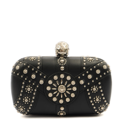 Picture of Alexander McQueen Clutch Box Clutch Skull in Black, Leather