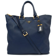 Picture of Prada Tote Vitello Daino Tote in Blue, Calfskin