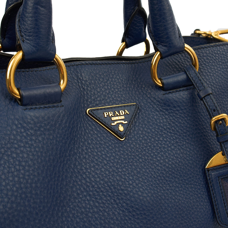 Picture of Prada Tote Vitello Daino Tote in Blue, Calfskin