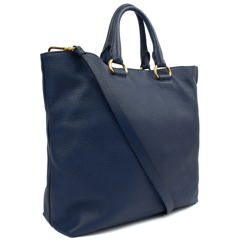 Picture of Prada Tote Vitello Daino Tote in Blue, Calfskin