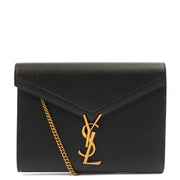 Picture of Saint Laurent Cross Body Cassandre Chain Flap Bag in Black, Calfskin Leather