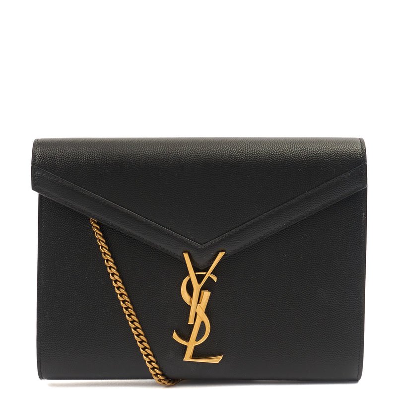 Picture of Saint Laurent Cross Body Cassandre Chain Flap Bag in Black, Calfskin Leather