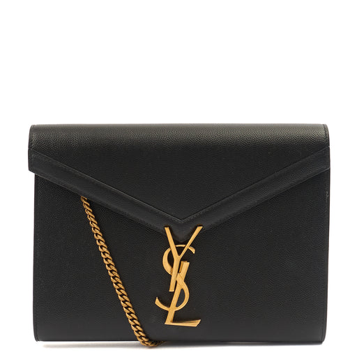 Picture of Saint Laurent Cross Body Cassandre Chain Flap Bag in Black, Calfskin Leather